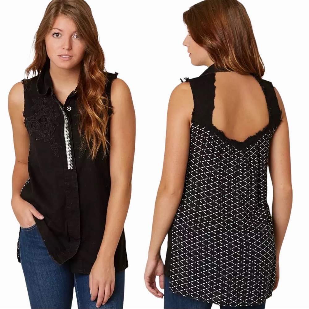 NWT GIMMICKS Washed Sleeveless Shirt M